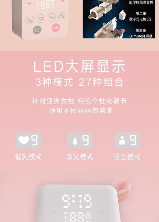 韩国小白熊新款双边吸奶器HL-3002JPY带授权招加盟代理 商品图6