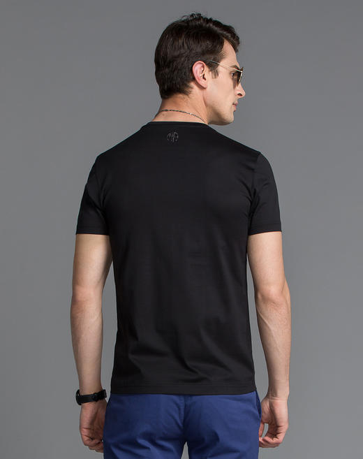 Marco Azzali 黑色V领T恤 T5053200 商品图1