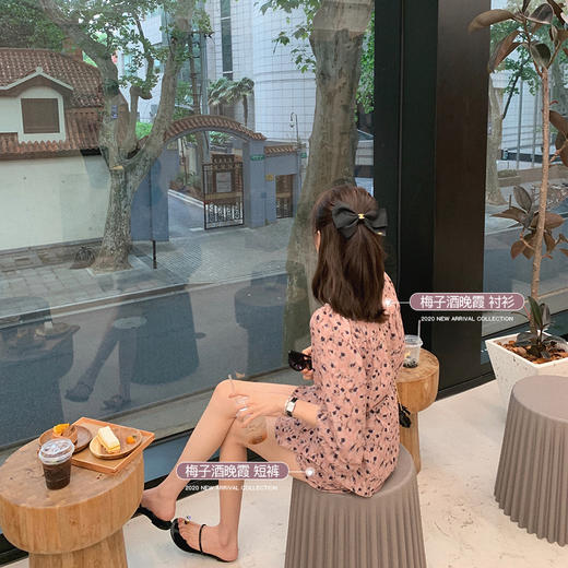 【金蘑菇菇 夏日微醺碎花系列】甜美碎花网红上衣夏轻薄雪纺衬衫 商品图2