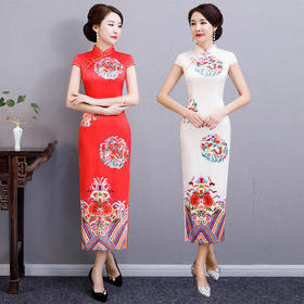 TX新品时尚气质长款端庄大气旗袍裙