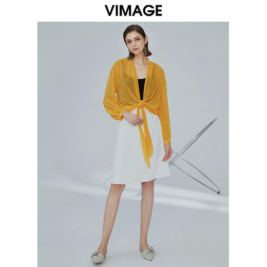 VIMAGE纬漫纪女装夏季新款时尚轻薄透气透视开衫薄款外穿防晒上衣V1103719 商品图2
