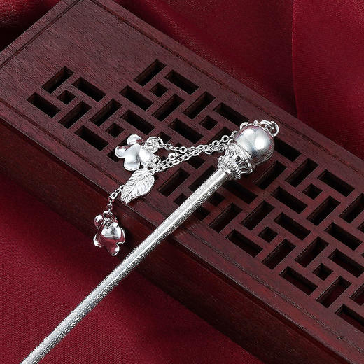 子佩集【灯下尘】纯银光珠心经发簪【LXP001】207 商品图5