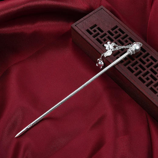 子佩集【灯下尘】纯银光珠心经发簪【LXP001】207 商品图6