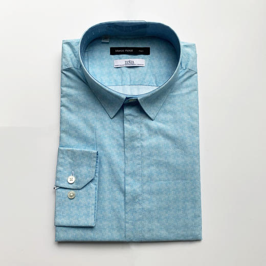 Marco Azzali 蓝色长袖衬衫 C3605600 商品图0