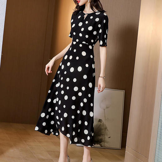 高端显瘦v领桑蚕丝重磅真丝连衣裙ss-03-2704 - 美衣聚品女装旗舰店