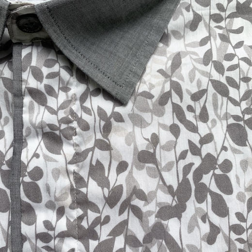 Marco Azzali 灰色棉锦弹长袖衬衫 C3603400 商品图1