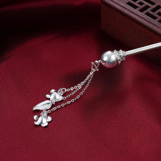 子佩集【灯下尘】纯银光珠心经发簪【LXP001】207 商品图1