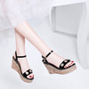 SJ-LK7007罗马风2020新款坡跟防水台一字式扣带百搭高跟凉鞋 商品缩略图1