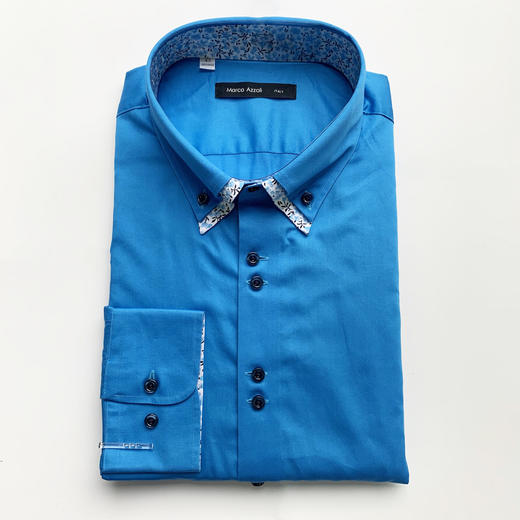 Marco Azzali 蓝色长袖衬衫  C3610600 商品图0