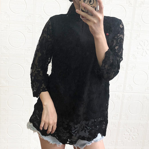 YDQ-1973欧洲站真丝提花盘扣刺绣上衣 商品图3