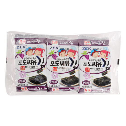 ZEK葡萄籽油烤海苔4g*3 商品图0