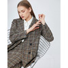 EITIE爱特爱秋季新款时尚复古英伦格子显瘦西装外套女中款6003715 商品缩略图2