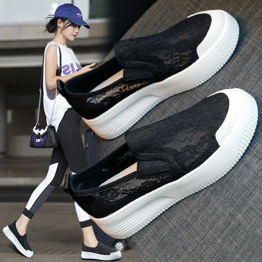 YD-1993一脚蹬渔夫鞋 2020新款小香风厚底网面透气平底懒人孕妇鞋潮 商品图0