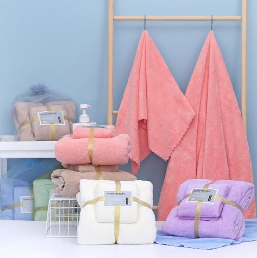 【母婴】毛巾浴巾珊瑚绒子母套巾柔软吸水男女婴儿童浴巾 商品图1