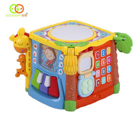 谷雨3839六面盒益智玩具儿童形状配对积木1-2-3周岁一岁半宝宝