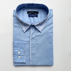 Marco Azzali 蓝色长袖衬衫 C3603600