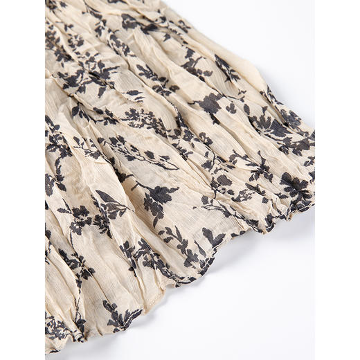 famecoco范可儿雪纺印花连衣裙女长袖a字气质碎花长裙F205FA005 商品图3