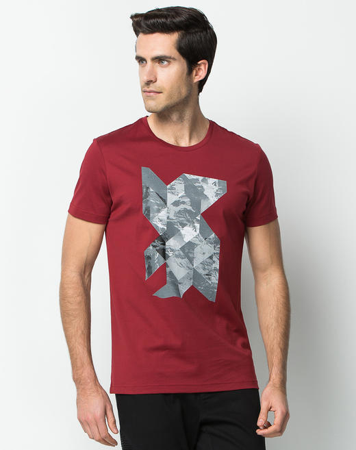 Marco Azzali 红色几何印花圆领T恤 T3858900 商品图2
