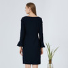 EITIE爱特爱女装秋新品优雅一字肩时尚喇叭袖收腰显瘦连衣裙5807569 商品缩略图10
