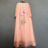 ZZ-JY19051原创设计新品 中国风真丝刺绣流苏中长连衣裙 商品缩略图0