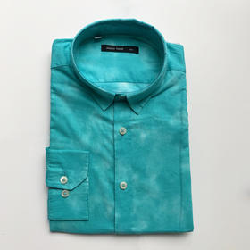 Marco Azzali 蓝绿色扎染长袖衬衫 C3601700