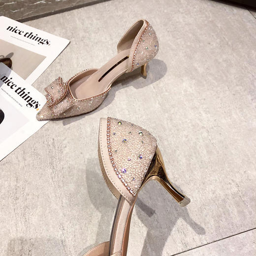 SYH-H173-18新款高跟中空尖头细跟满钻气质名媛风单鞋 商品图3