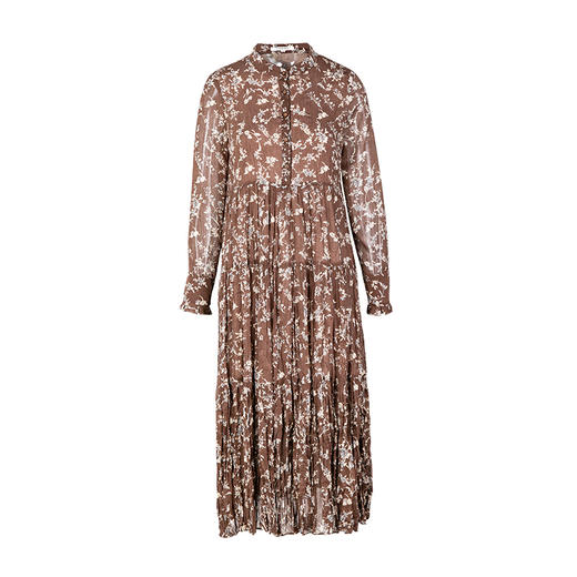 famecoco范可儿雪纺印花连衣裙女长袖a字气质碎花长裙F205FA005 商品图4