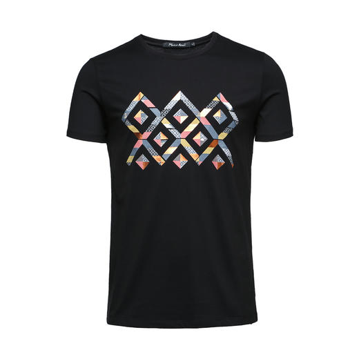 Marco Azzali 黑色圆领T恤 T3830200 商品图0