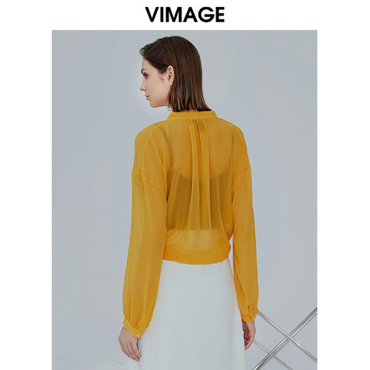 VIMAGE纬漫纪女装夏季新款时尚轻薄透气透视开衫薄款外穿防晒上衣V1103719 商品图3