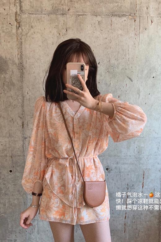 【金蘑菇菇 夏日微醺碎花系列】甜美碎花网红上衣夏轻薄雪纺衬衫 商品图4