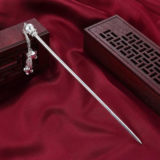 子佩集【灯下尘】纯银光珠心经发簪【LXP001】207 商品图2