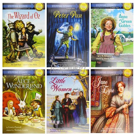 兰登经典文学名著小说6本套装 英文原版 Stepping Stones Books Classic 绿野仙踪 彼得潘 爱丽丝梦游仙境 英文版进口原版英语书籍 商品图1