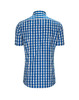 Marco Azzali 蓝白格子短袖衬衫 C5091600 商品缩略图1