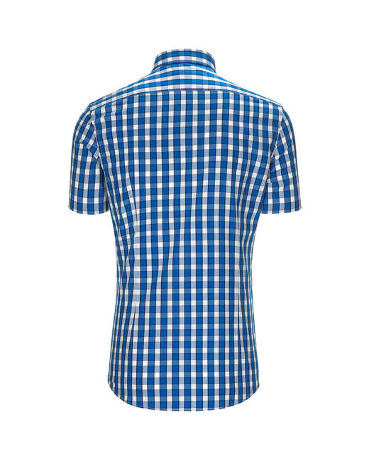 Marco Azzali 蓝白格子短袖衬衫 C5091600 商品图1