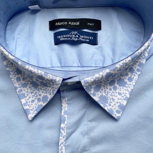 Marco Azzali 蓝色长袖衬衫 C3603600 商品图1