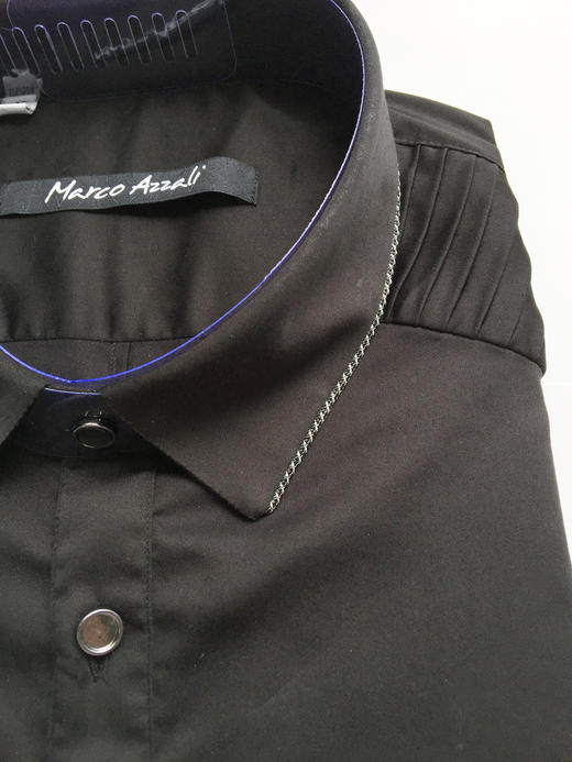 Marco Azzali 黑色长袖衬衫 C3715200 商品图1