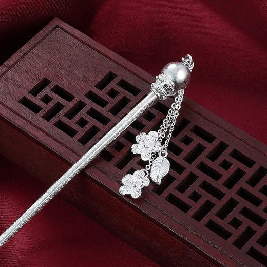 子佩集【灯下尘】纯银光珠心经发簪【LXP001】207 商品图0