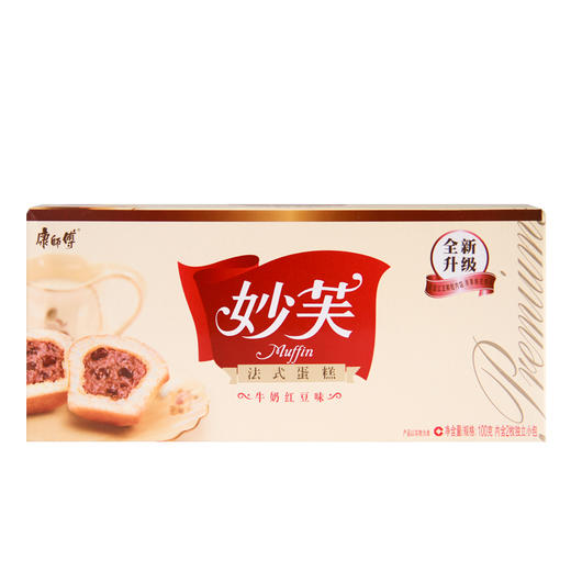 康师傅妙芙法式蛋糕牛奶红豆味2枚（100g/盒） 商品图0