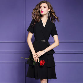 FMY-F20XL30487夏装新款法式显瘦收腰气质连衣裙