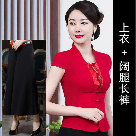 LYR-2048新款改良棉麻刺绣中式套装 商品图3