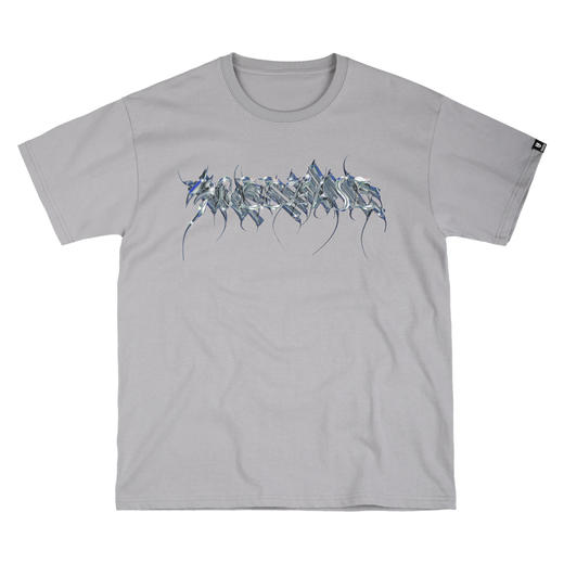 [59.9一件]自由基地未来科技感金属字体印花T欧美摇滚高街潮流短袖宽松体恤MT-1623 商品图5