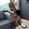 NYL-2591213妈妈装香云纱长款莨绸复古印花裙 商品缩略图2