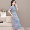 YWE-HSY-I2A913夏新款气质高贵印花牛仔连衣裙 商品缩略图3