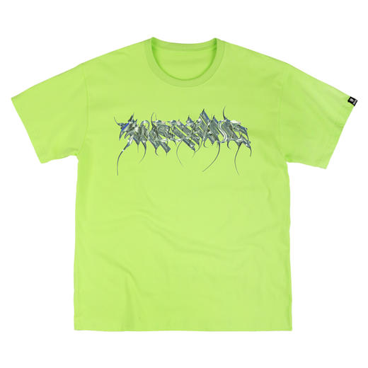 [59.9一件]自由基地未来科技感金属字体印花T欧美摇滚高街潮流短袖宽松体恤MT-1623 商品图4