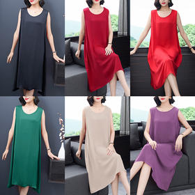 XFFS-8828夏季吊带内搭衬裙   中长款无袖背心裙