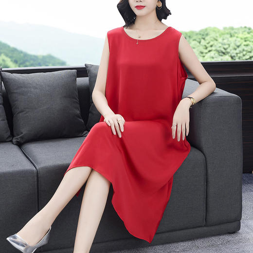 XFFS-8828夏季吊带内搭衬裙   中长款无袖背心裙 商品图1