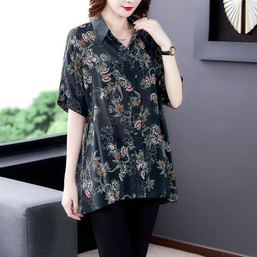 AHM-yjr8353新款时尚印花翻领衬衫 商品图0