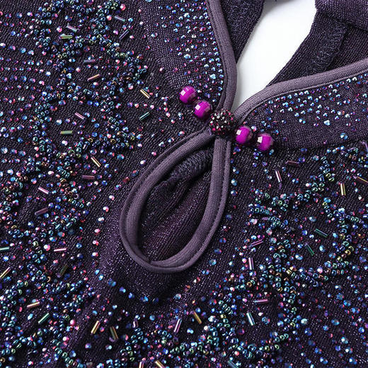 YZL-211气质钉珠烫钻，过膝修身连衣裙 商品图2