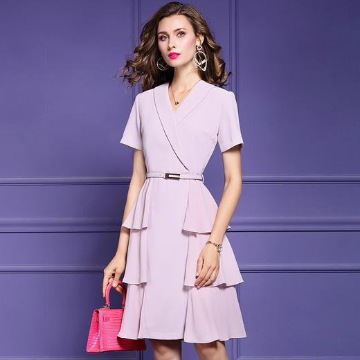 FMY-F20XL30487夏装新款法式显瘦收腰气质连衣裙 商品图1