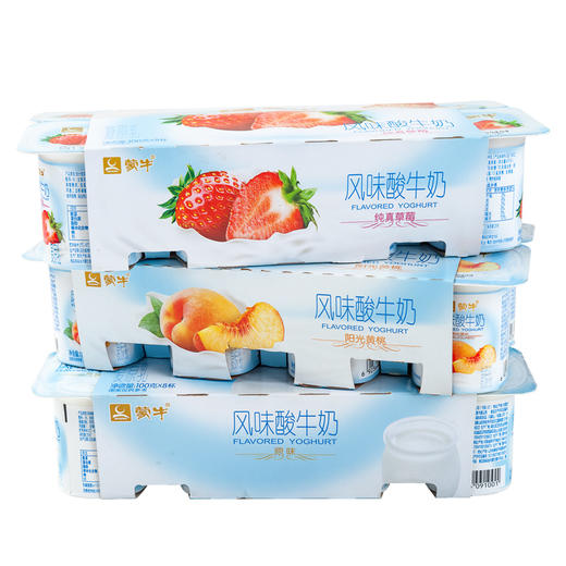 蒙牛风味酸牛奶普通原味圆周杯100gX8杯 商品图0